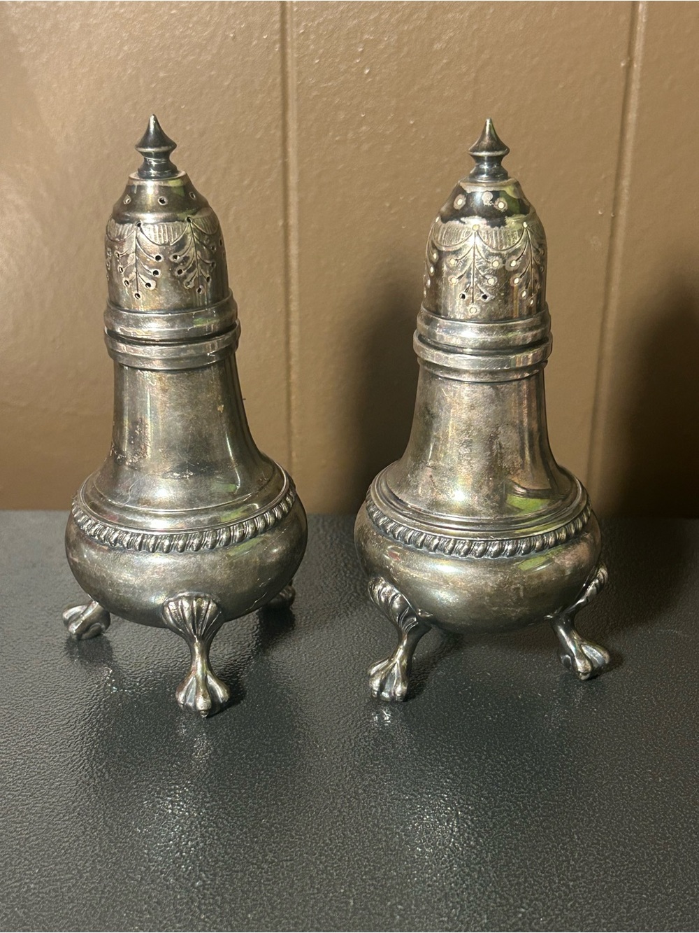 Antique E. G. Webster & Son Silver Plated Salt & Pepper Shaker Pair, Dinnerware